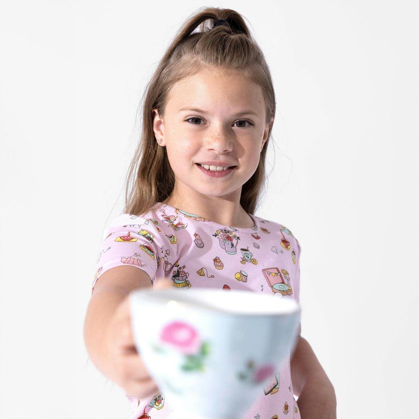 Tea Party Kids Pajama Short Set