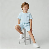 Organic Terry Tee & Shorts Set - Light Blue