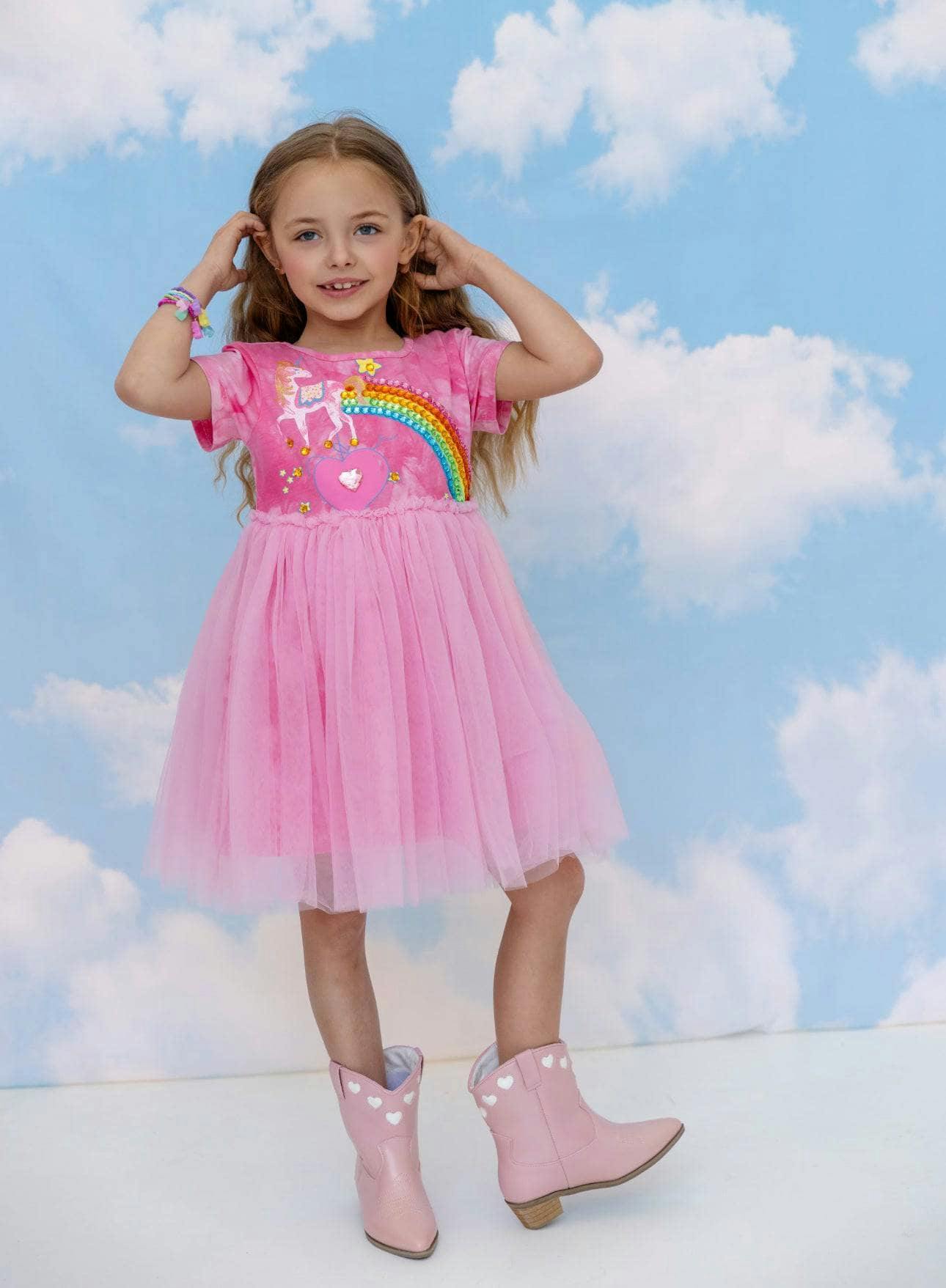 Rainbow Gem Tie Dye Dress