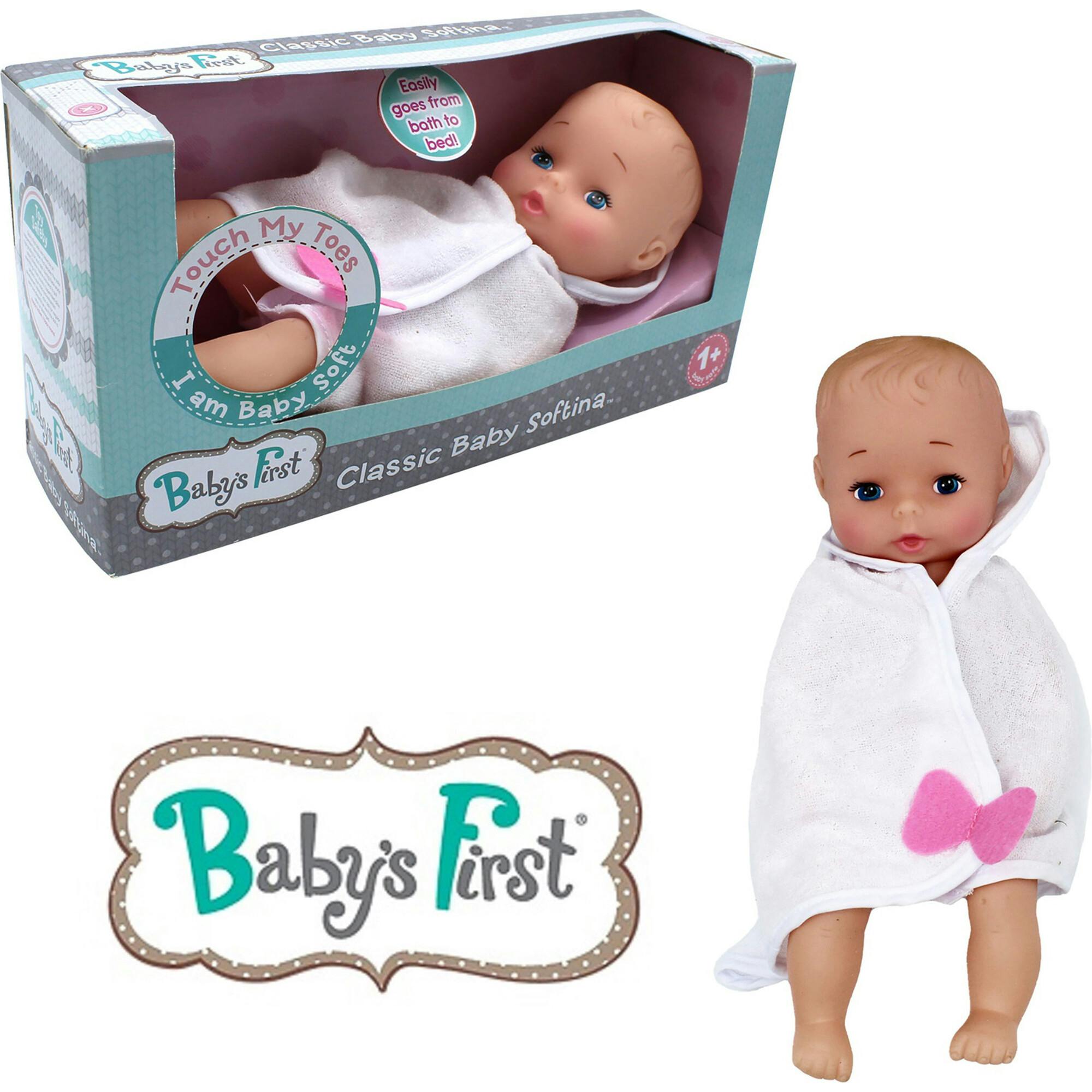 Baby's First Bathtime with Softina White Toy Doll