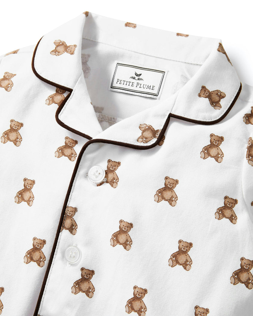 Baby's Twill Classic Romper in Teddy Tales