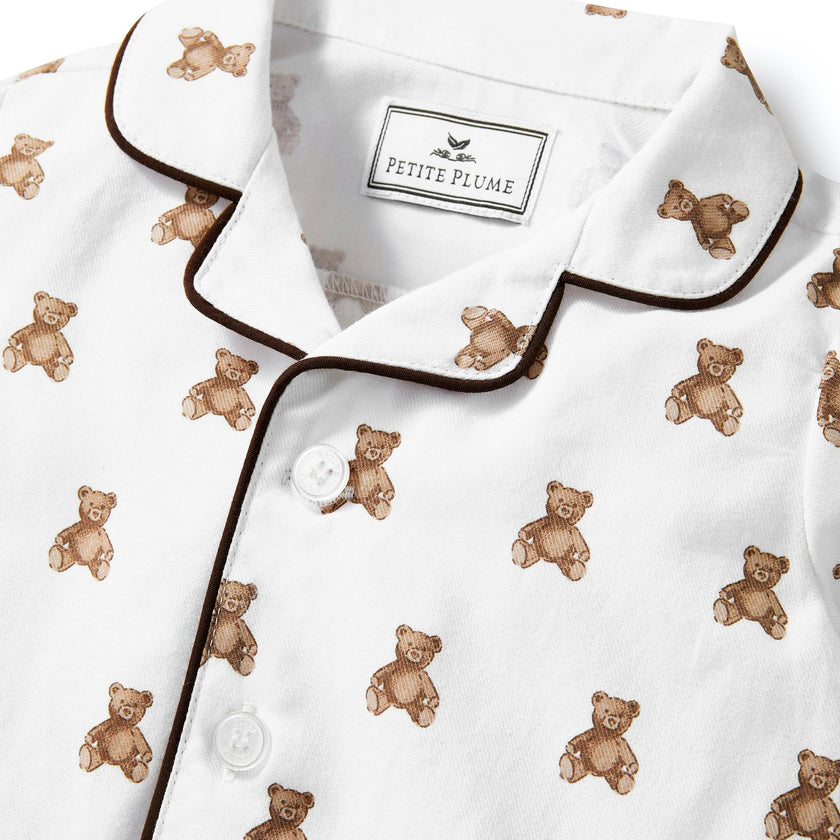 Baby's Twill Classic Romper in Teddy Tales