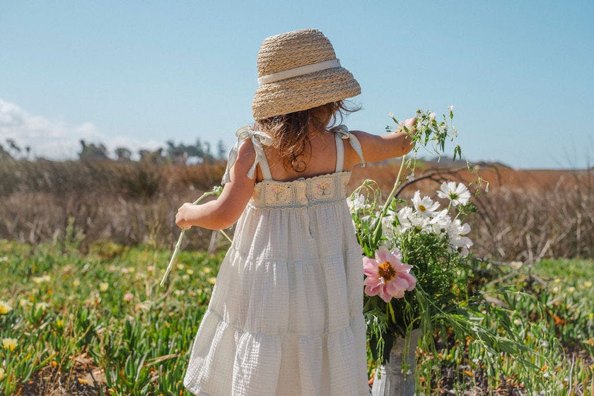Crochet Dress in Blue Bouquet
