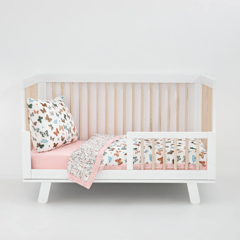 Cotton Muslin Toddler Bedding 3 Piece Set - Butterflies 2