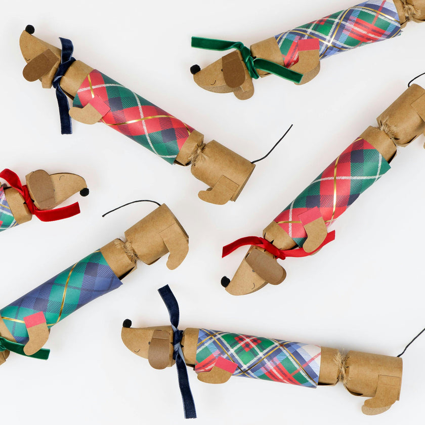 Plaid Sausage Dog Crackers
