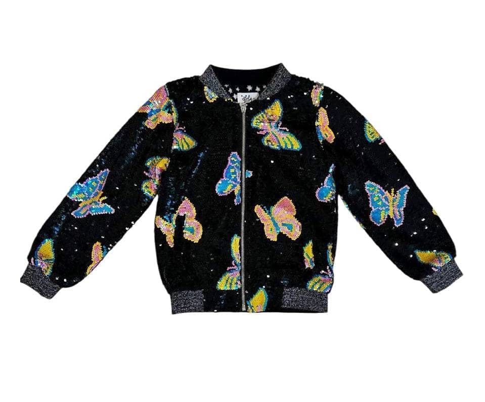 Magic Butterfly Sequin Bomber