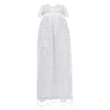 White Lace Christening Gown & Bonnet Set