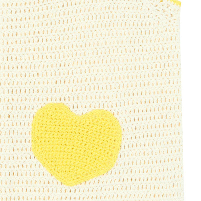BONTON Citron Heart Pocket Crochet Vest