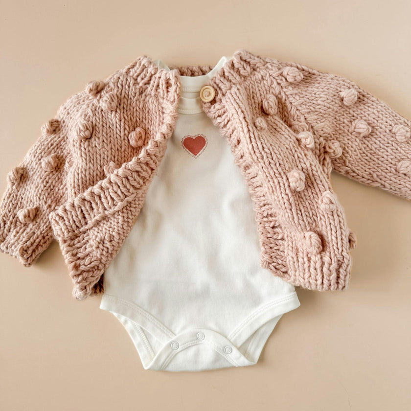 Popcorn Cardigan, Blush