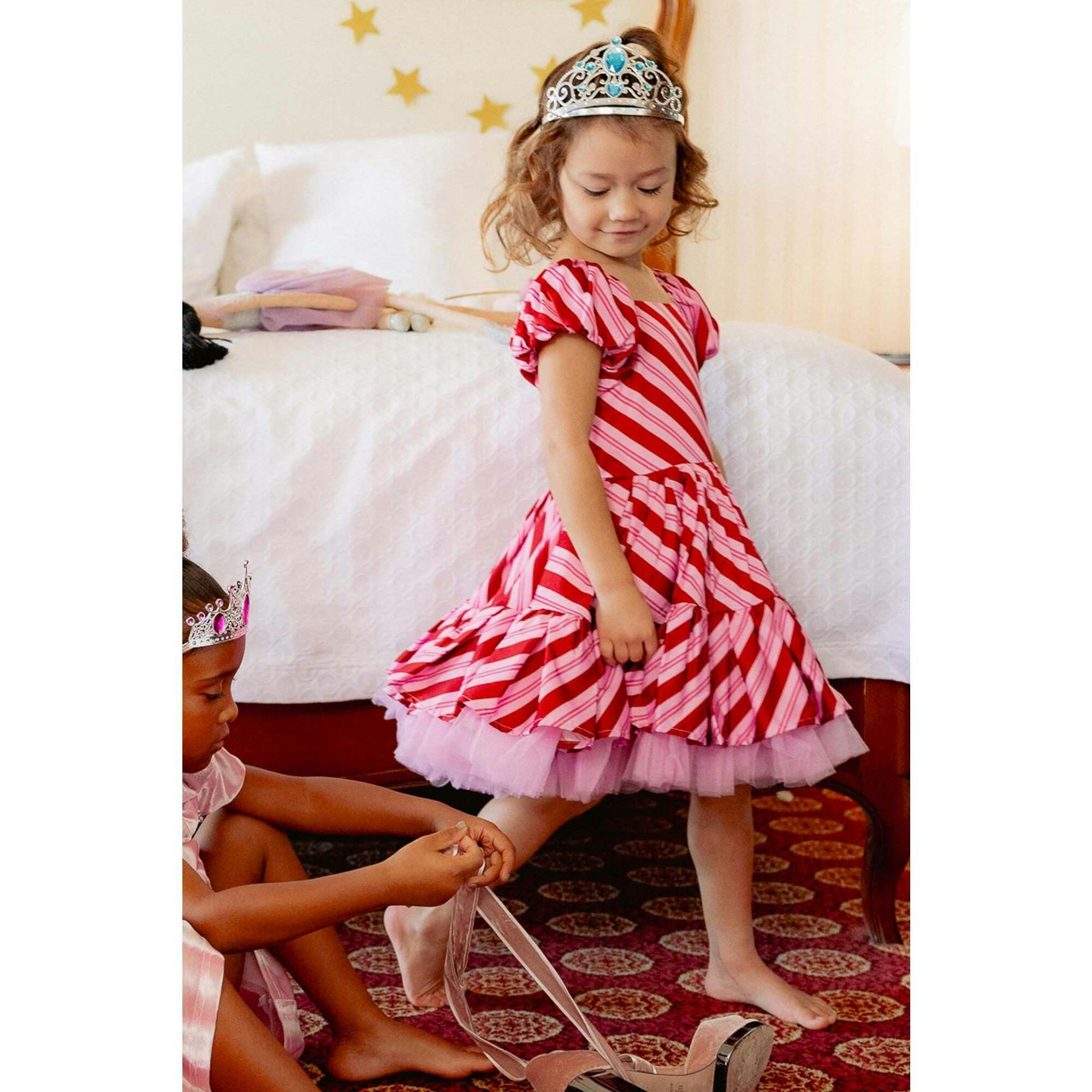 Mini Scottie Dress in Candy Cane Stripes