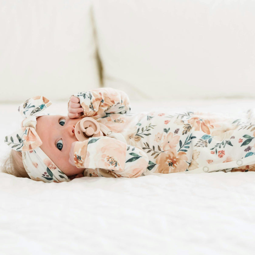 Newborn Knotted Gown - Autumn