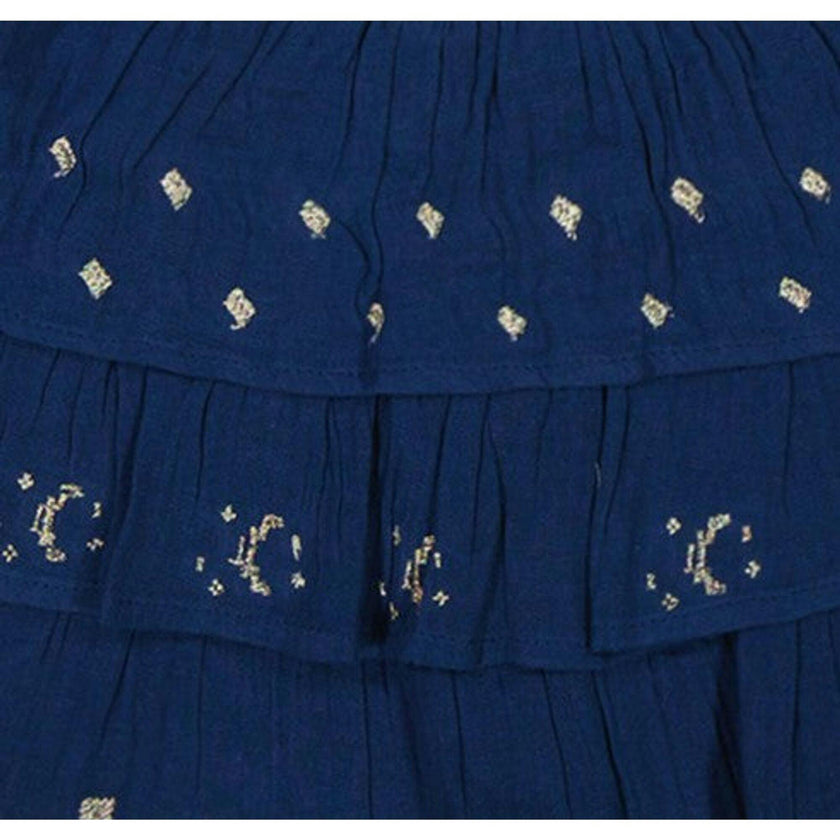 Serena Girls Tassel Dress Galaxy Embroidery, Blue