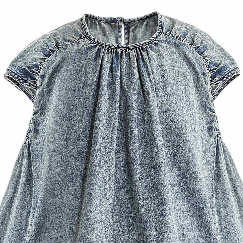 Blue Denim Tiered Dress