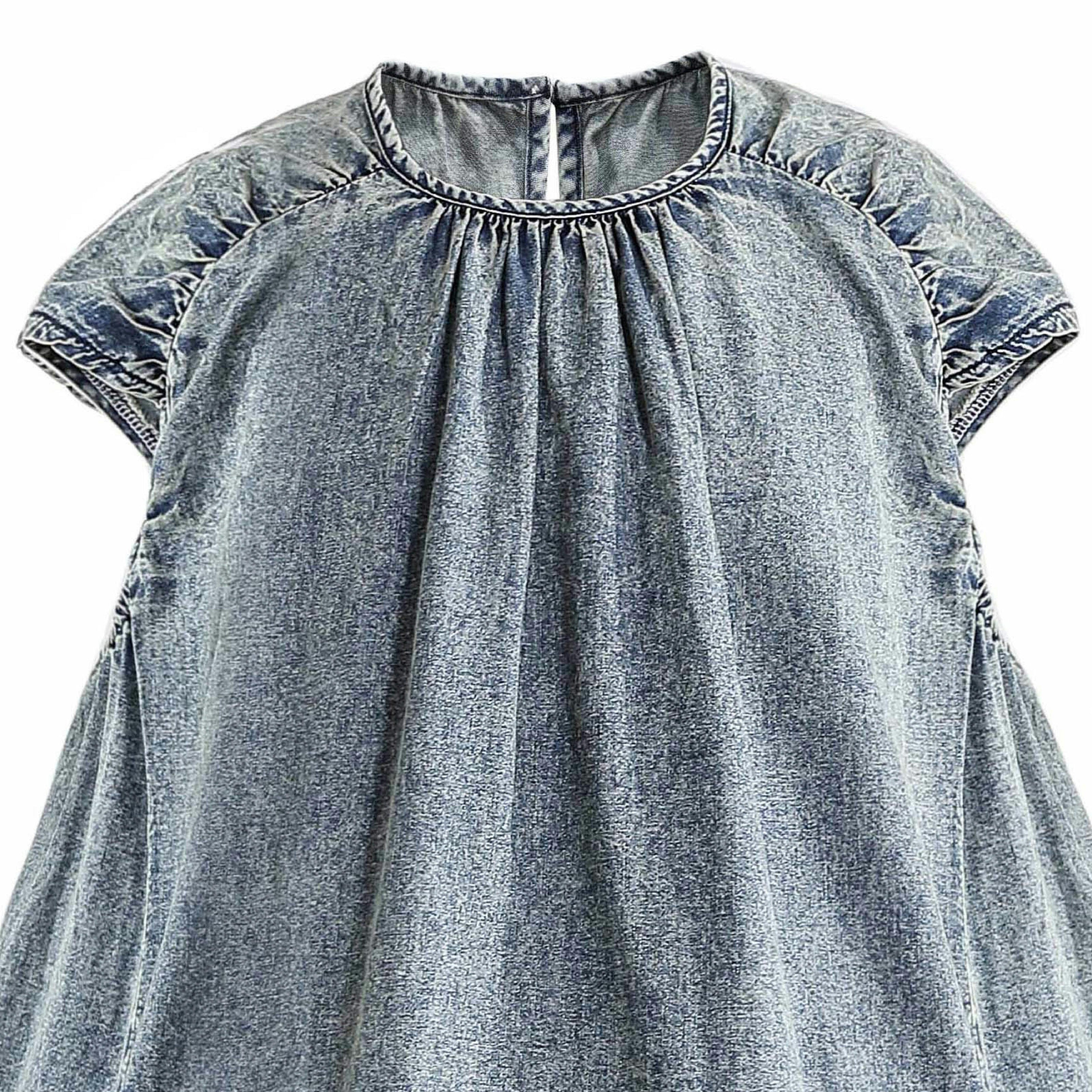 Blue Denim Tiered Dress