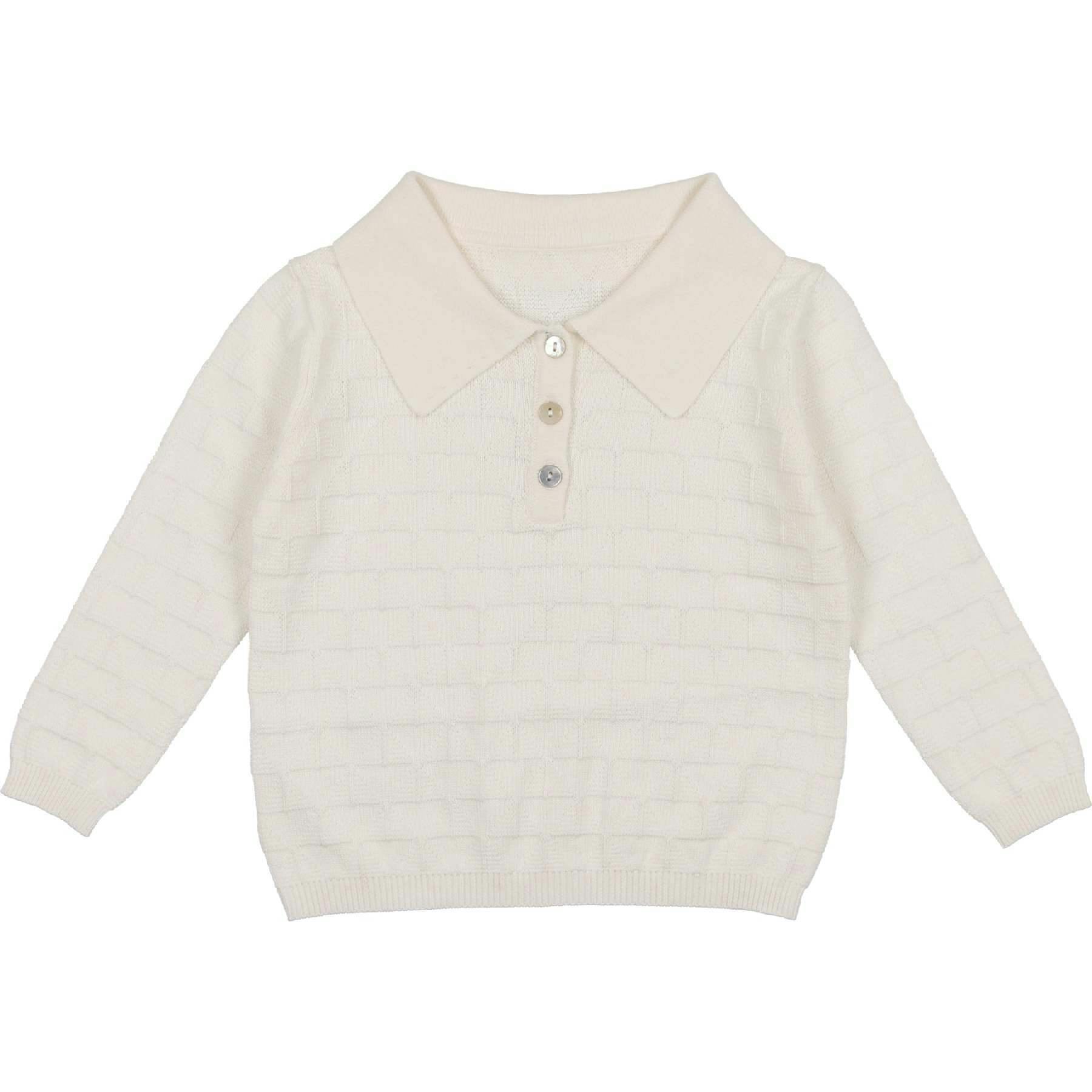 Textured Triangle Classic Collared Relaxed Fit Sweater