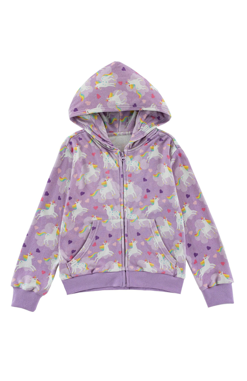 Soft Fleece Zip Up, Flying Unicorn