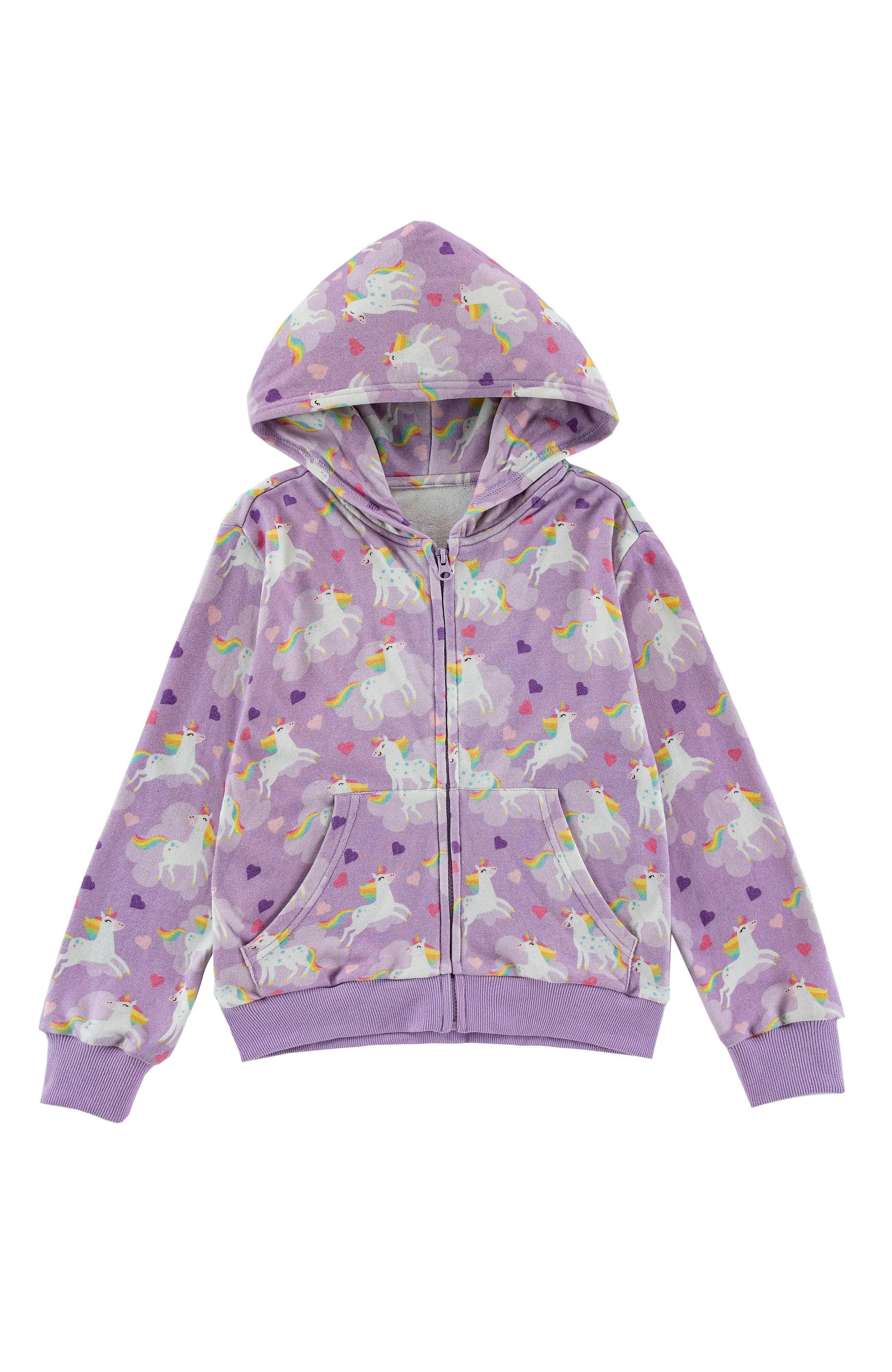 Soft Fleece Zip Up, Flying Unicorn