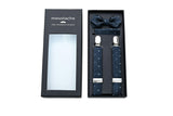 Navy Blue Dotted Suspenders Set