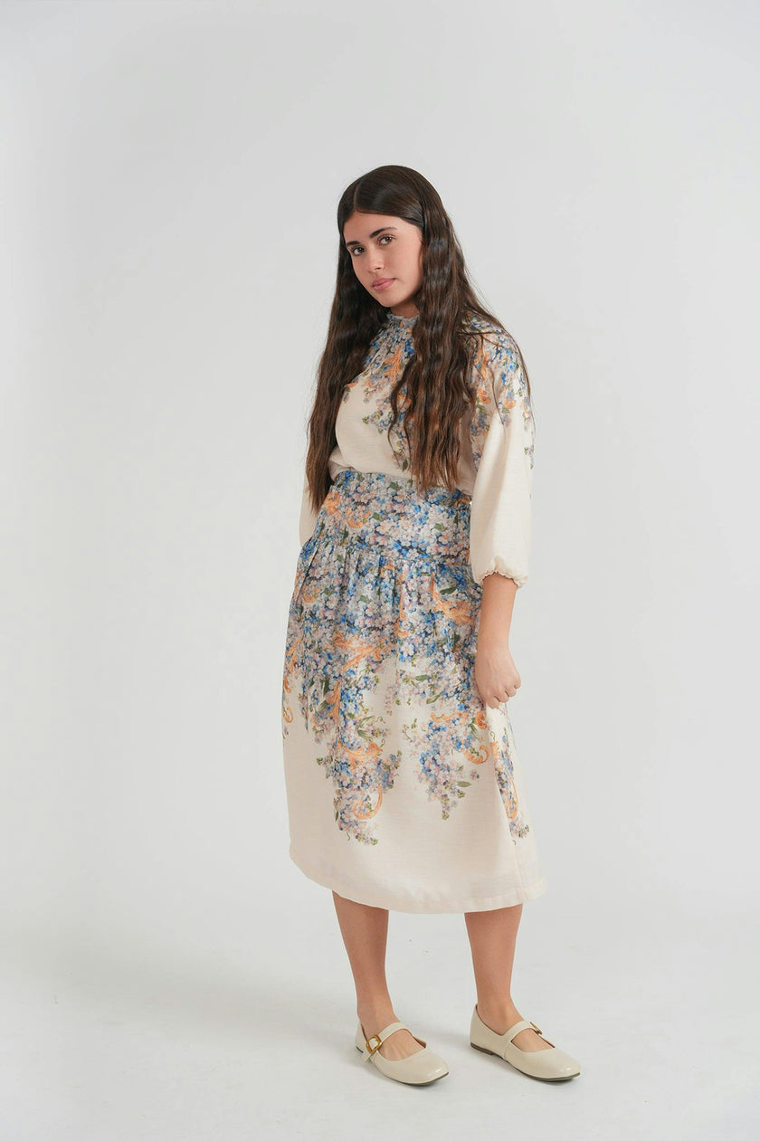 Boarder Floral Skirt Set