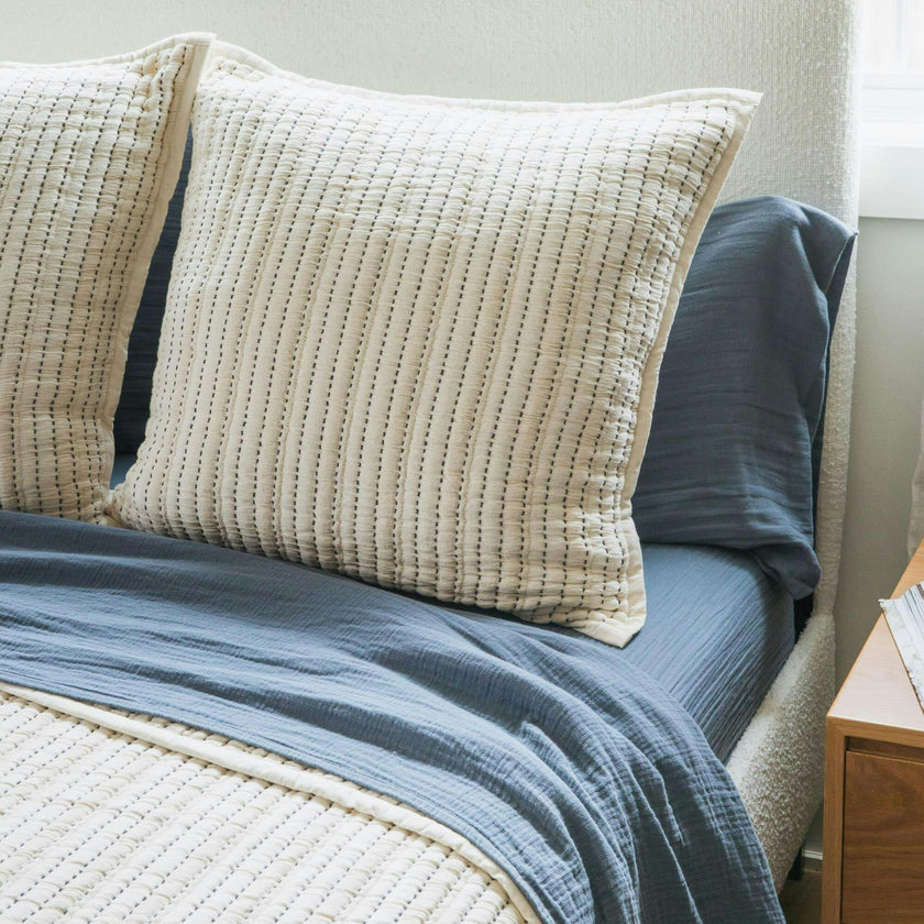 Coastal Stitch Euro Sham Set