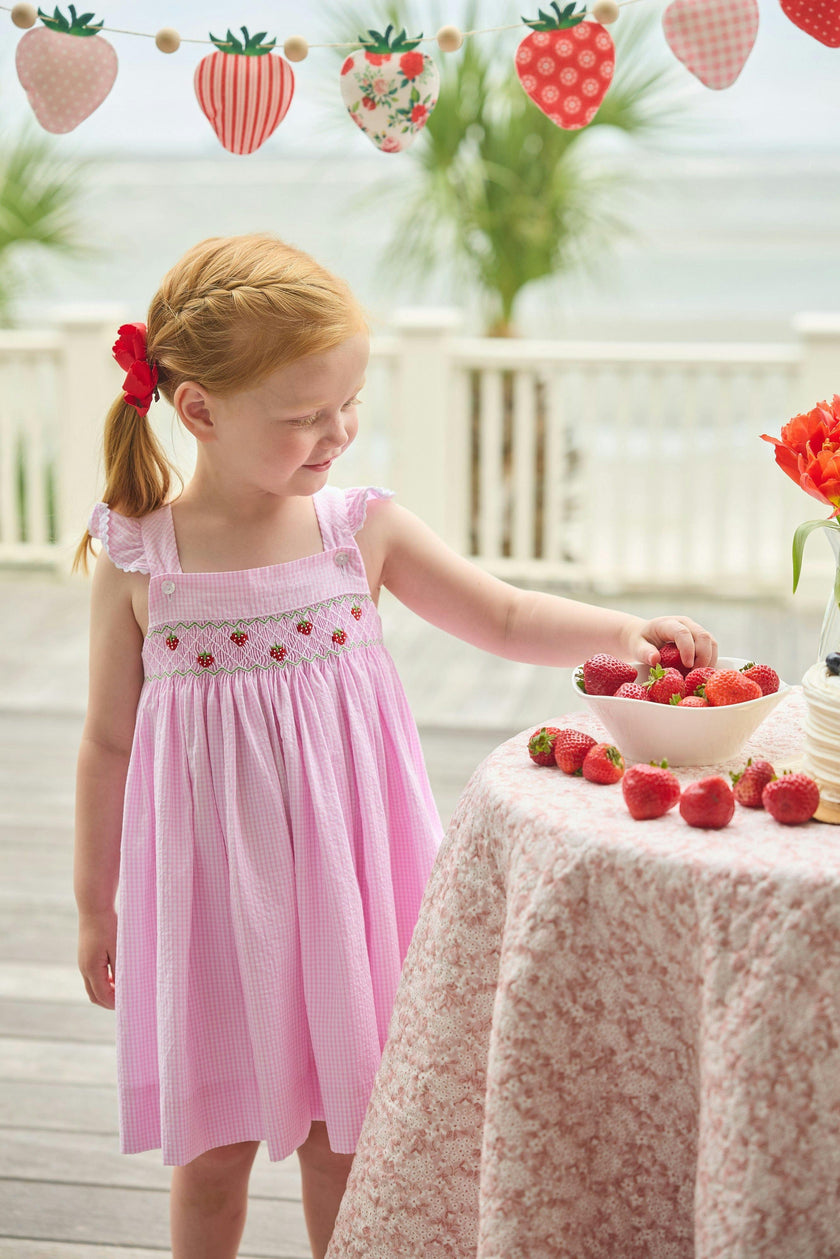 Smocked Lizzy D Dress - Strawberries