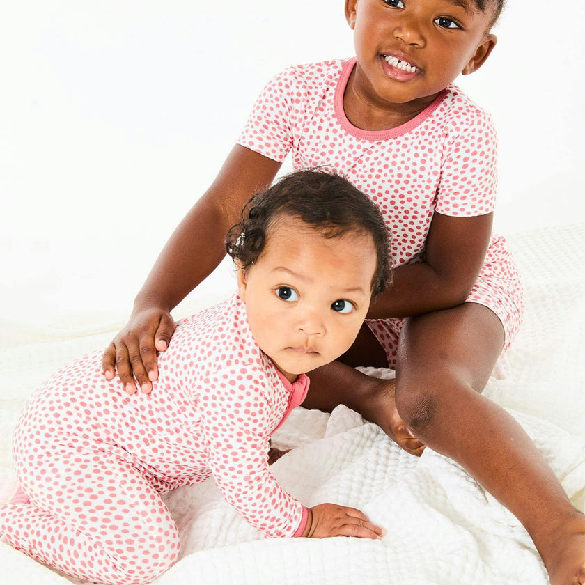 Shorts Pajama Set - Coral Dots