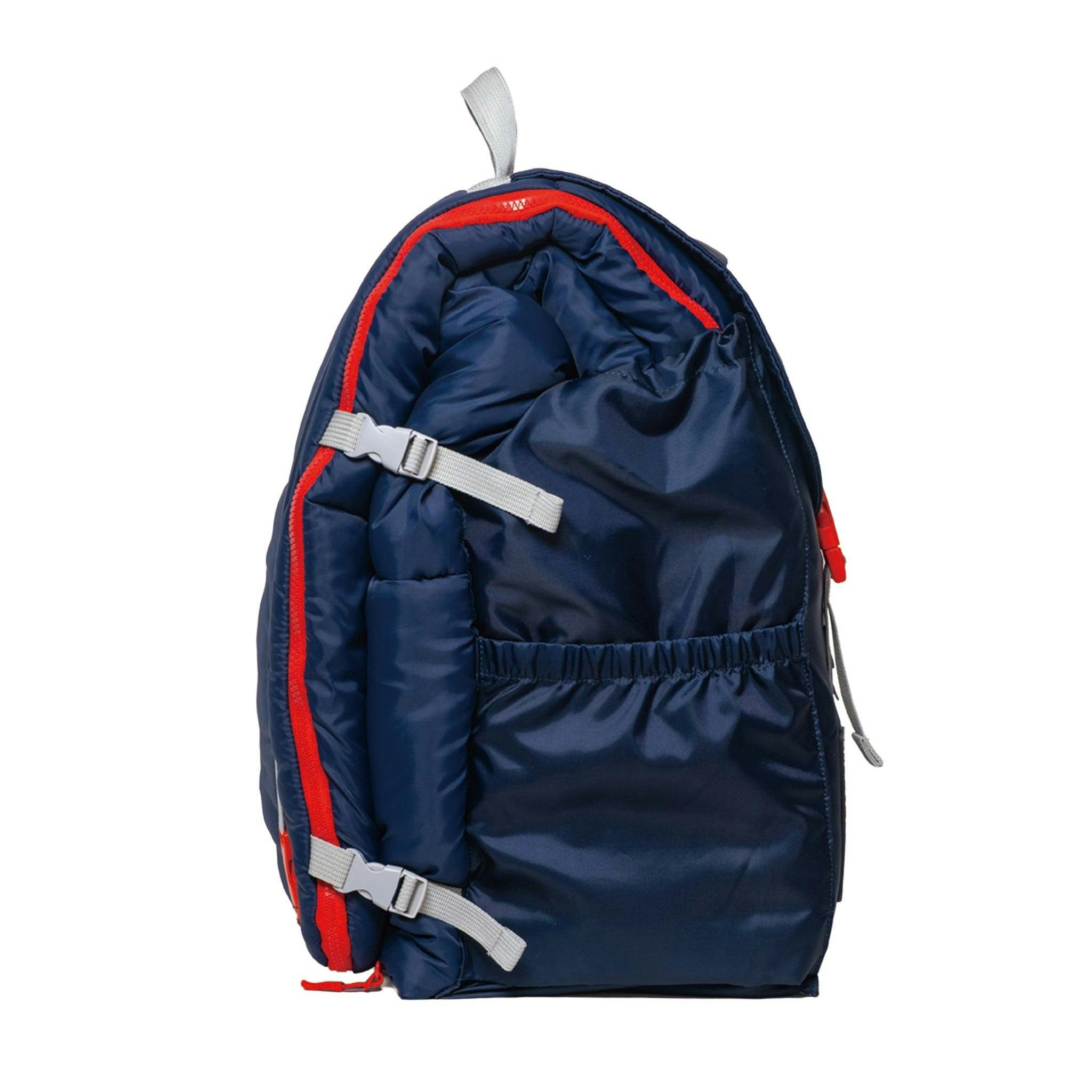 Sleep-N-Pack™ – Big Kid Size | NASA Official Logo & Patches | 2-in-1 Backpack & Sleeping Bag with Cozy Fleece Liner - NAVY