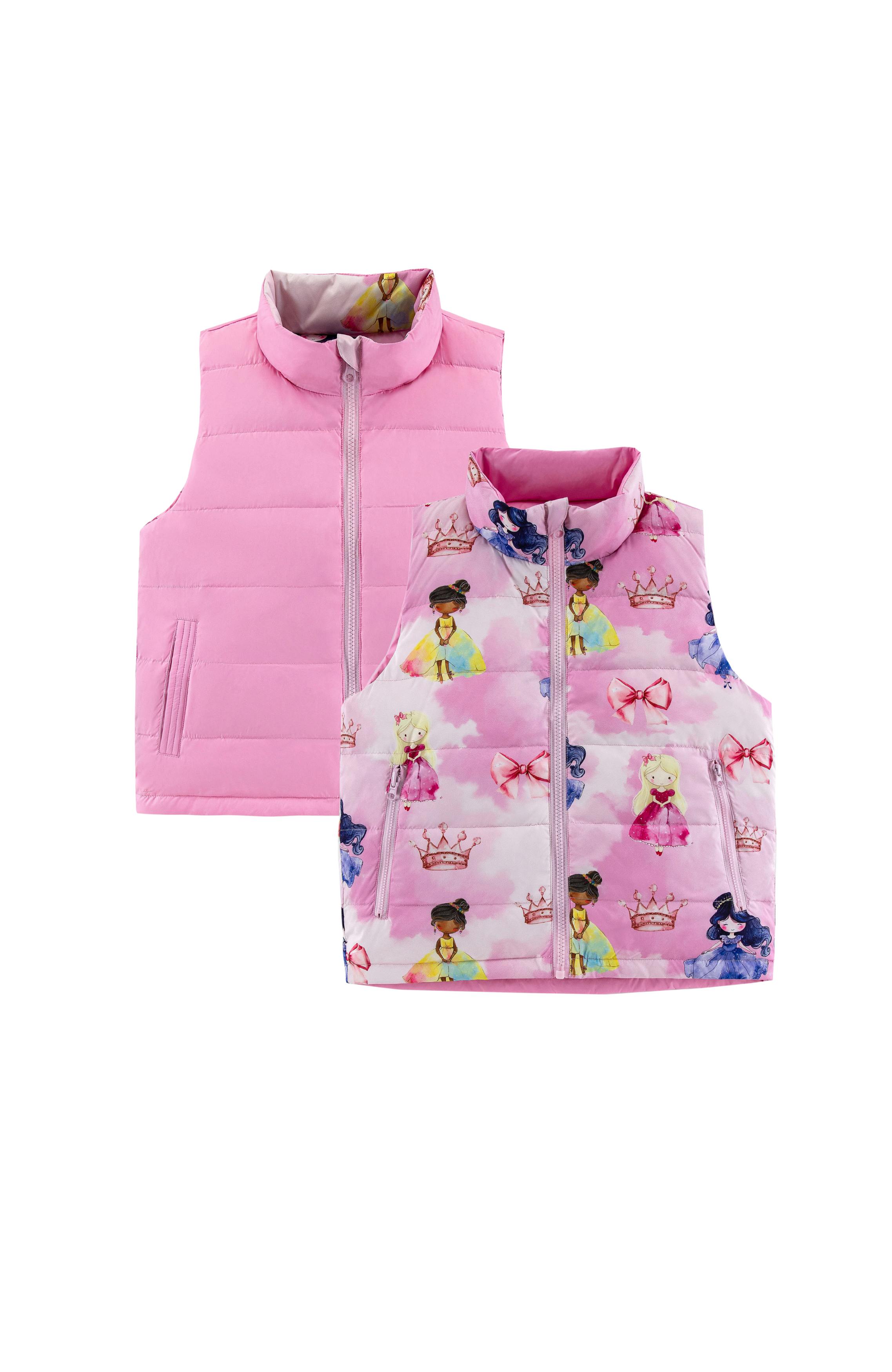 Casey Reversible Lightweight Down Puffer Vest, Princess Dream