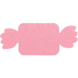 Packed Party Candy Pink Felt Gift Card Holder - Wrapped Candy-Shaped Holiday Gift Card Sleeve with Gold Glitter and Green Stripes for Christmas Gifting