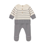Grey Knitted Baby Sweater and Pants Set