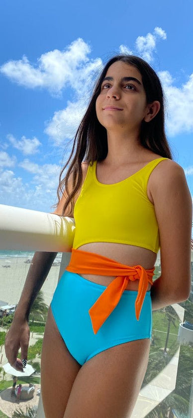 Kylie Sleeveless Cut-Out Belted Swimsuit