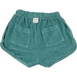 Terry Curved Hem Drawstring Shorts