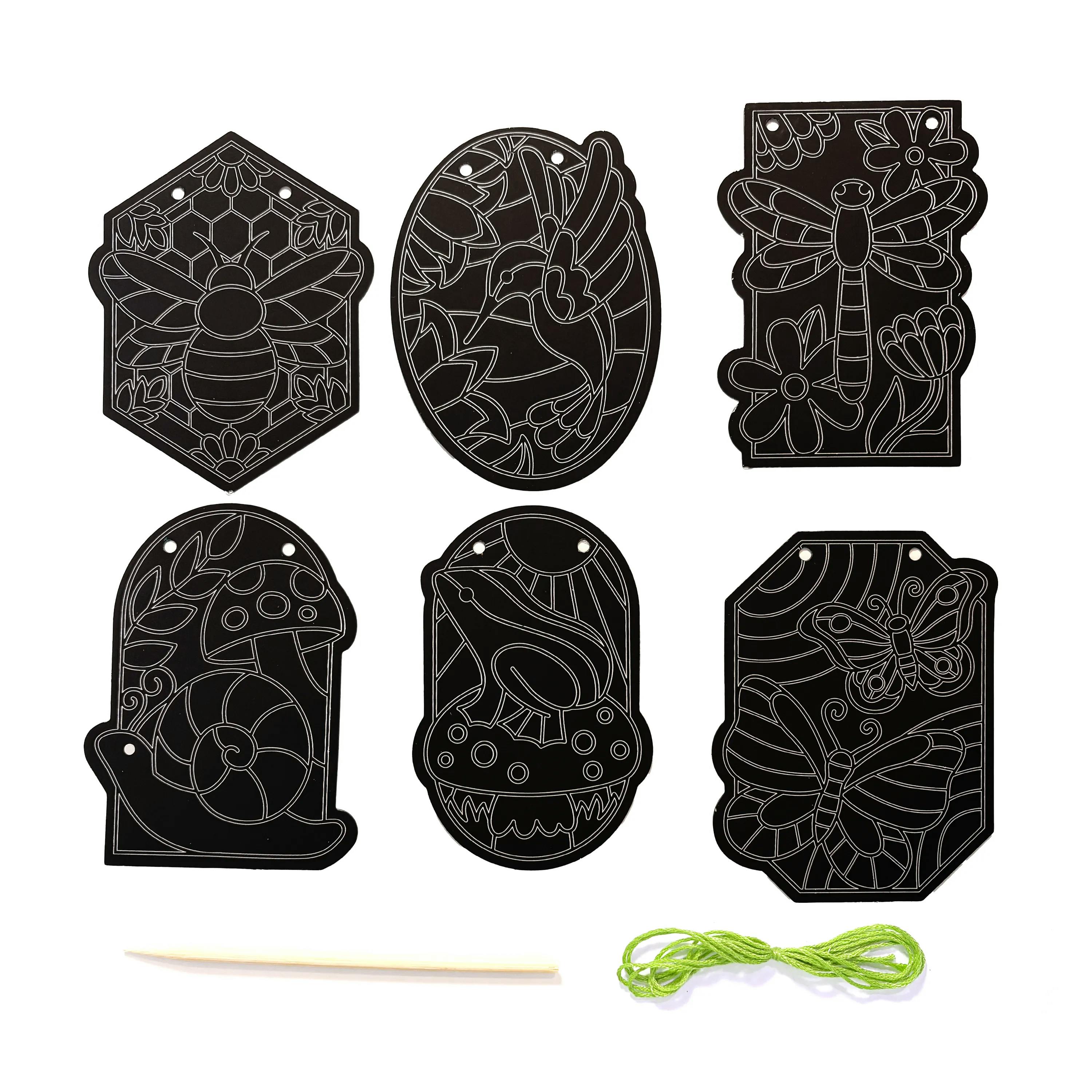 Scratch & Scribble Mini Window Banner Kit - Garden - 6 Cards