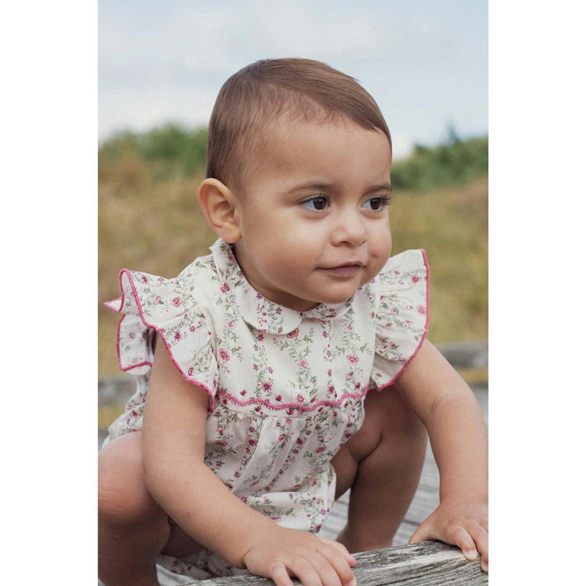 Romper Gilda Hand-Smocked Roses Farandole, Florals