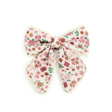 Berry Floral Bow Clip