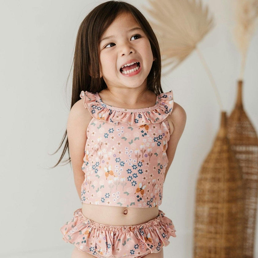 Girl's Two-Piece Tankini Swimsuit Burlwood