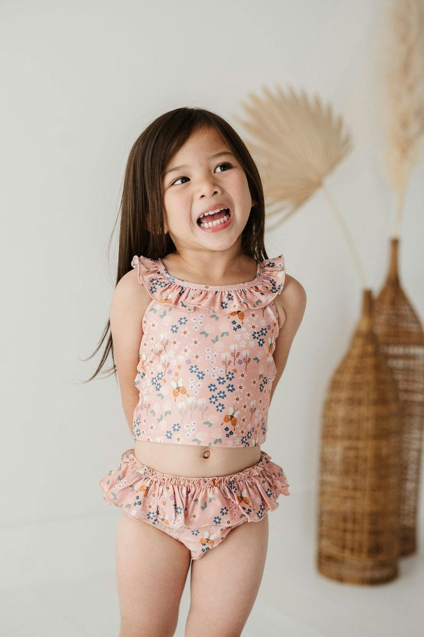 Girl's Two-Piece Tankini Swimsuit Burlwood