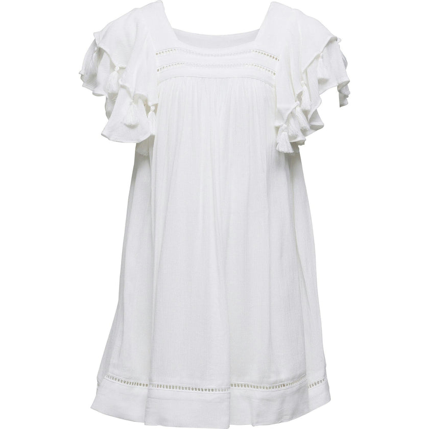 White Tassel Time Beach Dress
