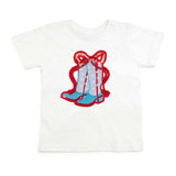 Patriotic Cowgirl Patch Short Sleeve T-Shirt - White
