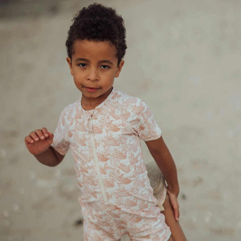 Short Sleeve Rashguard Swimsuit | UPF + Recycled - Pegasus