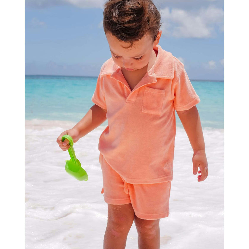 The Tropicana - Boys Coral Terry Polo