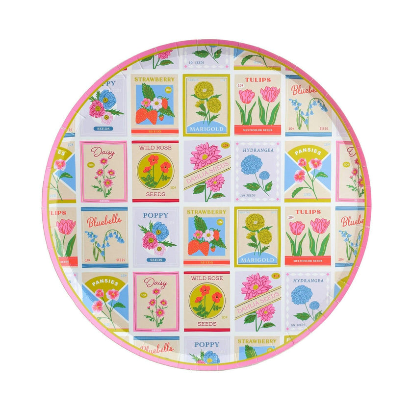 In Bloom Seed Packet Dinner Plates