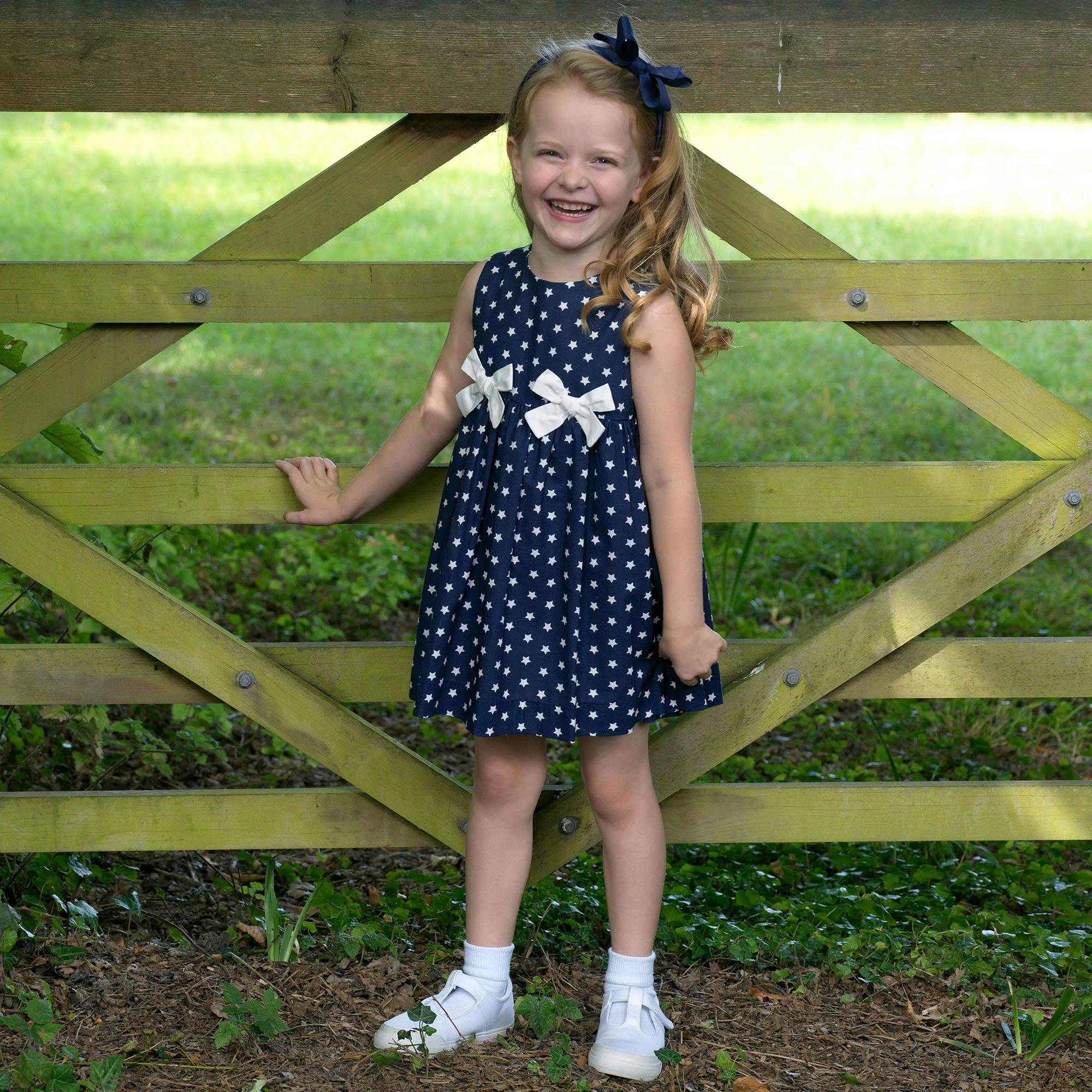 Star Print Bow Dress