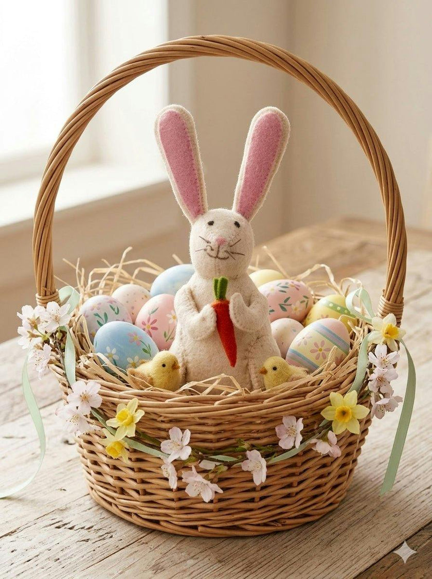 Easter Bunny Hand Felted Wool