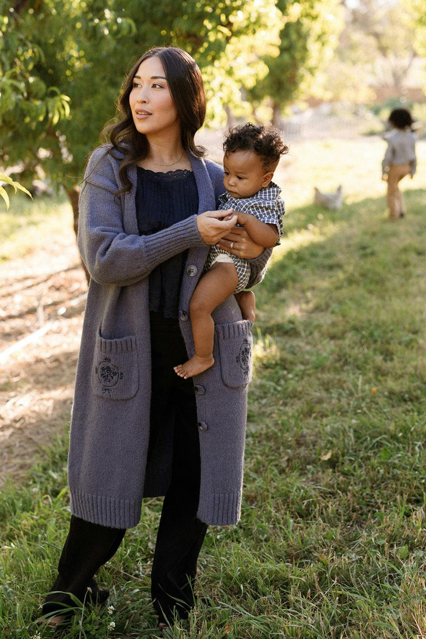 Teresa Cardigan in Dusty Blue