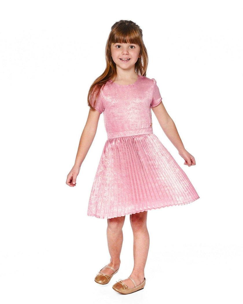 Short Sleeve Dress with Pleated Skirt
