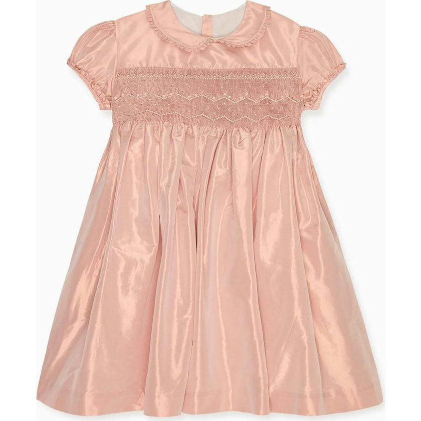 Blush Eleanor Silk Ceremony Girl Hand-Smocked Dress