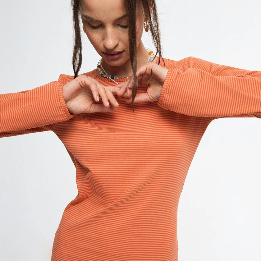 women's midi dress - orange sun