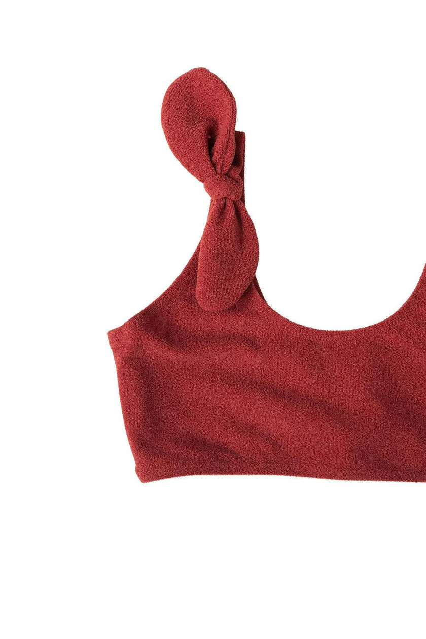 Victoria Towelling Bikini in Terracotta