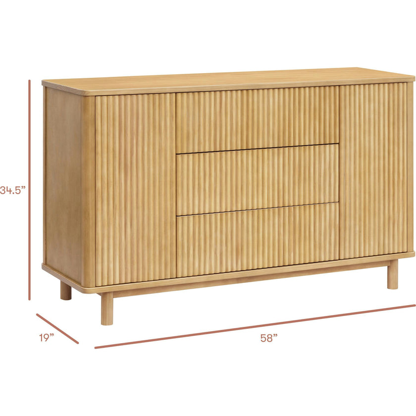 Pogo Tambour Assembled Dresser in Honey